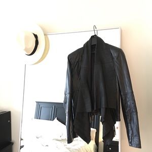 Zara lambskin leather jacket, waterfall hem xs